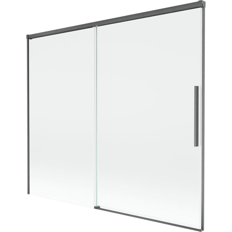 Mexen Rox Duschabtrennung 2-flügelig verschiebbar 180 x 150 cm, transparent, gebürstetes Gun Gray - 8C9-180-001-66-00