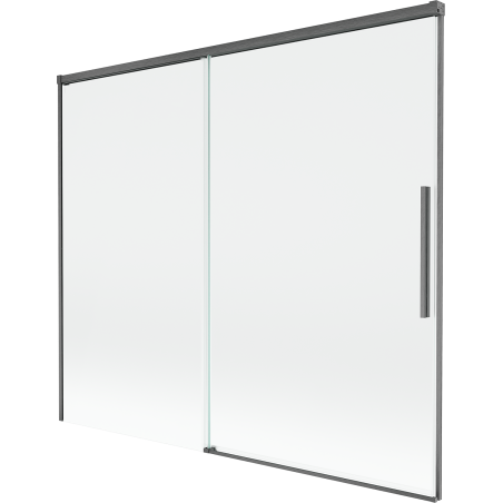 Mexen Rox Duschabtrennung 2-flügelig verschiebbar 180 x 150 cm, transparent, gebürstetes Gun Gray - 8C9-180-001-66-00