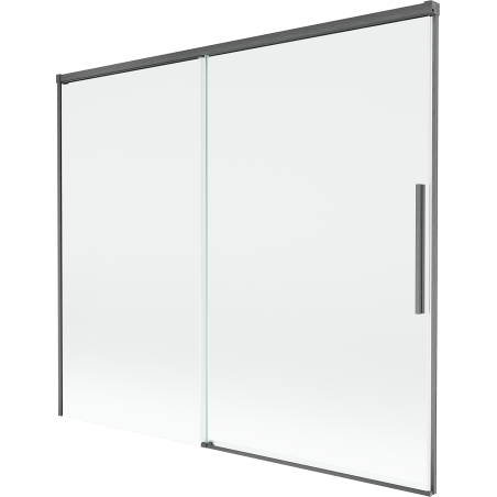 Mexen Rox zweiflügelige verschiebbare Badewannenabtrennung 180 x 150 cm, transparent, gun gray gebürstet - 8C9-180-001-66-00