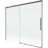 Mexen Rox Duschabtrennung 2-flügelig verschiebbar 180 x 150 cm, transparent, gebürstetes Gun Gray - 8C9-180-001-66-00