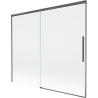 Mexen Rox zweiflügelige verschiebbare Badewannenabtrennung 180 x 150 cm, transparent, gun gray gebürstet - 8C9-180-001-66-00