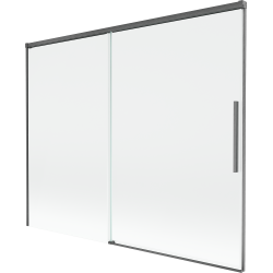 Mexen Rox Duschwand 2-flügelig schiebbar 190 x 150 cm, transparent, gun gray gebürstet - 8C9-190-001-66-00
