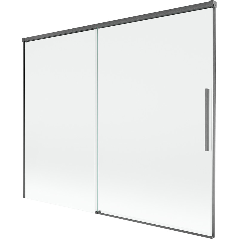 Mexen Rox 2-flügelige Badewannenfaltwand, ausziehbar, 190 x 150 cm, transparent, gun gray gebürstet - 8C9-190-001-66-00