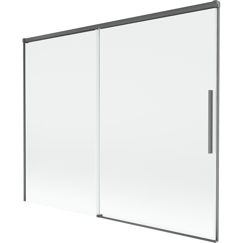 Mexen Rox Duschwand 2-flügelig schiebbar 190 x 150 cm, transparent, gun gray gebürstet - 8C9-190-001-66-00