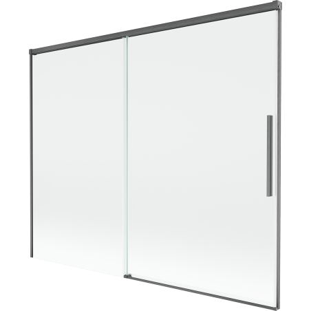 Mexen Rox 2-flügelige Badewannenfaltwand, ausziehbar, 190 x 150 cm, transparent, gun gray gebürstet - 8C9-190-001-66-00