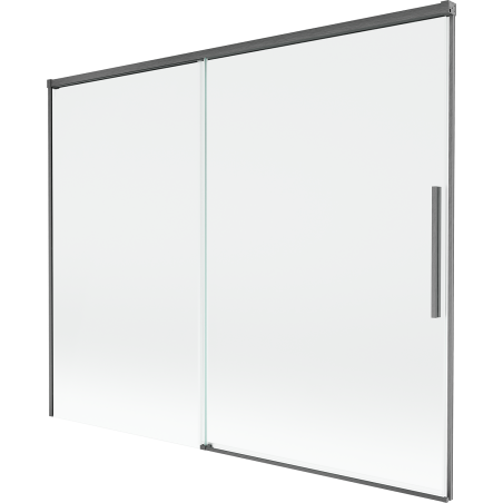 Mexen Rox Duschwand 2-flügelig schiebbar 190 x 150 cm, transparent, gun gray gebürstet - 8C9-190-001-66-00