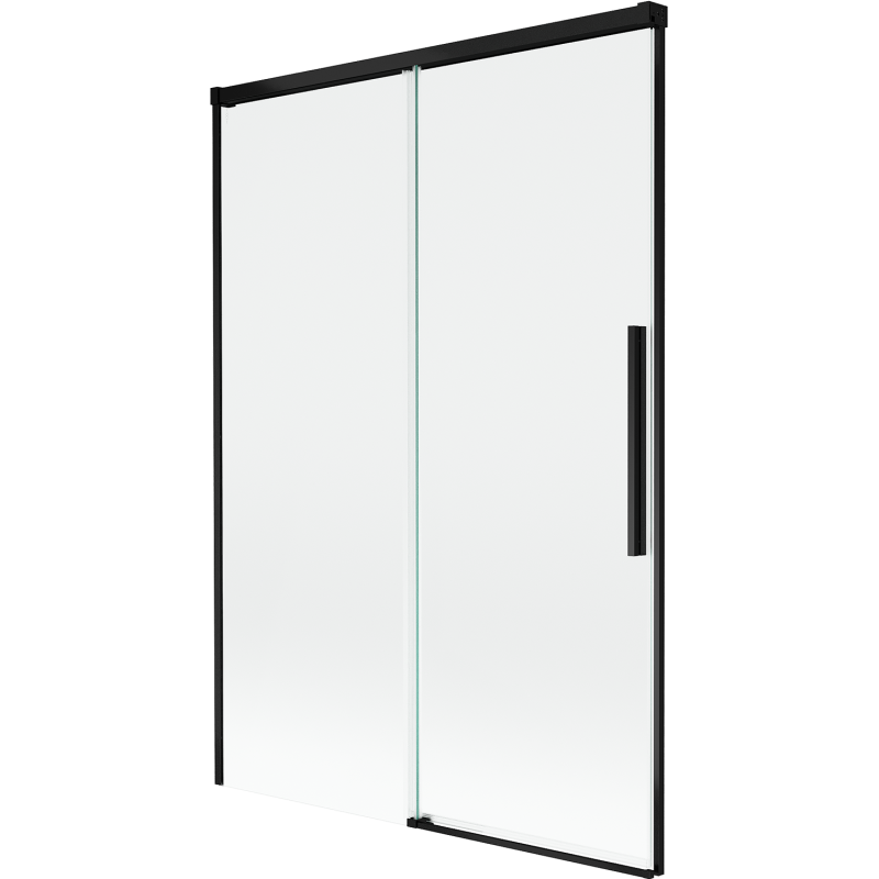 Mexen Rox Badewannenabtrennung 2-flügelig verschiebbar 120 x 150 cm, transparent, schwarz - 8C9-120-001-70-00