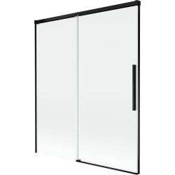 Mexen Rox Badewannenfaltwand 2-flügelig schiebbar 140 x 150 cm, transparent, schwarz - 8C9-140-001-70-00