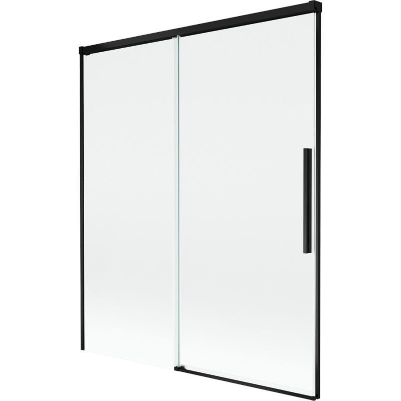 Mexen Rox Badewannenfaltwand 2-flügelig schiebbar 140 x 150 cm, transparent, schwarz - 8C9-140-001-70-00