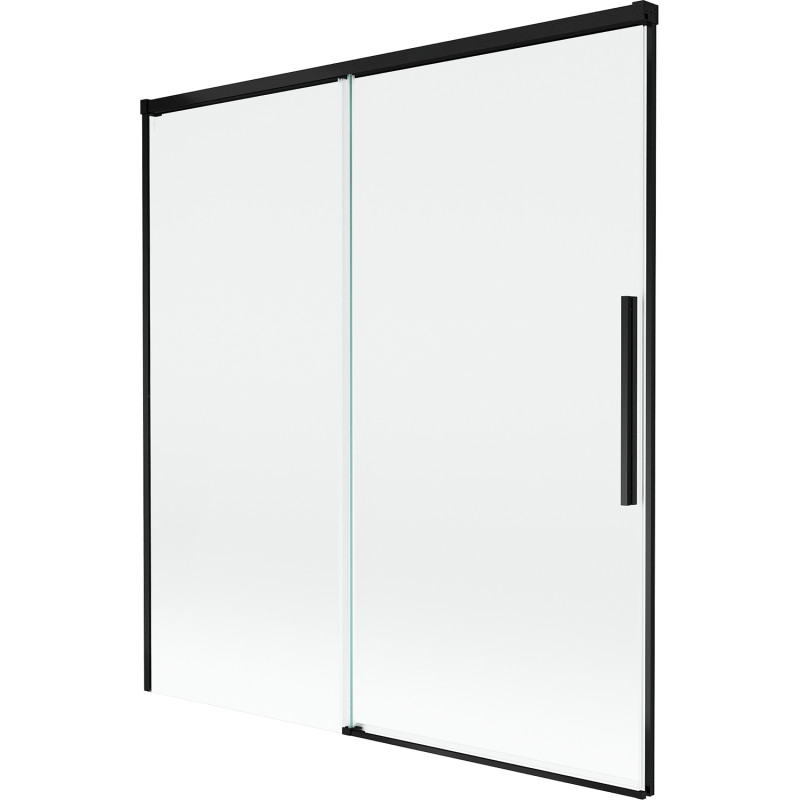 Mexen Rox zweiflügeliger aufschiebbarer Badewannenfaltwand 150 x 150 cm, transparent, schwarz - 8C9-150-001-70-00