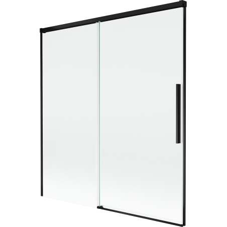 Mexen Rox zweiflügeliger aufschiebbarer Badewannenfaltwand 150 x 150 cm, transparent, schwarz - 8C9-150-001-70-00
