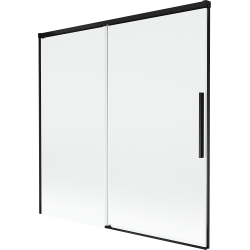 Mexen Rox Duschwand Badewanne 2-flügelig verschiebbar 160 x 150 cm, transparent, schwarz - 8C9-160-001-70-00