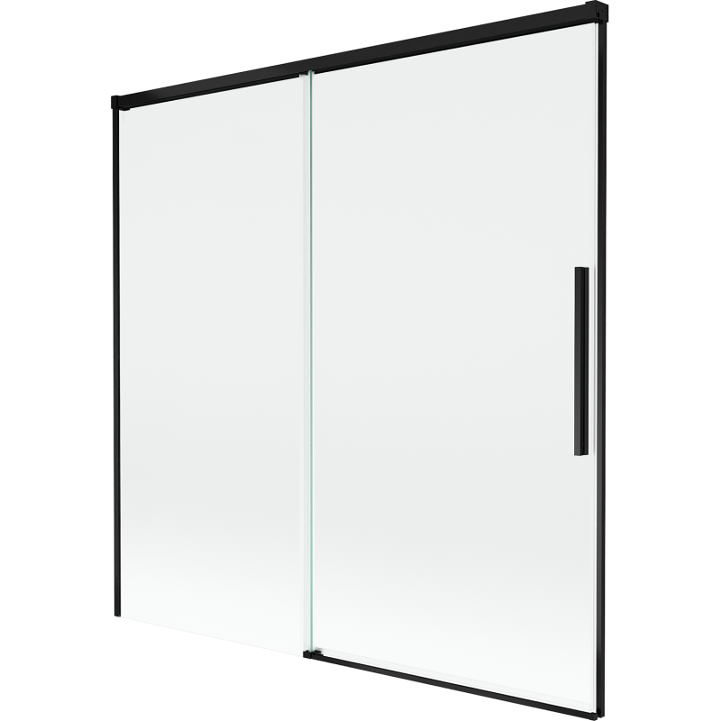 Mexen Rox Duschwand Badewanne 2-flügelig verschiebbar 160 x 150 cm, transparent, schwarz - 8C9-160-001-70-00