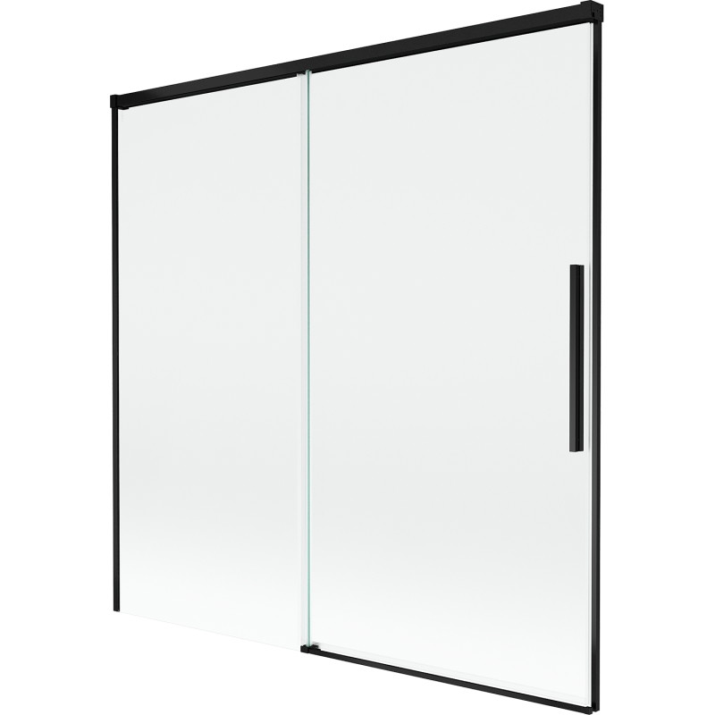 Mexen Rox zweiflügelige Badewannenfaltwand, verschiebbar 160 x 150 cm, transparent, schwarz - 8C9-160-001-70-00