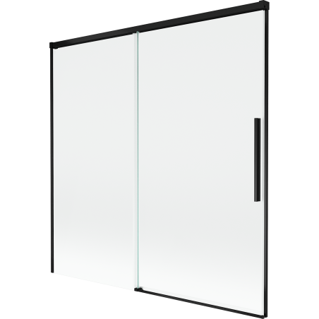 Mexen Rox Duschwand Badewanne 2-flügelig verschiebbar 160 x 150 cm, transparent, schwarz - 8C9-160-001-70-00