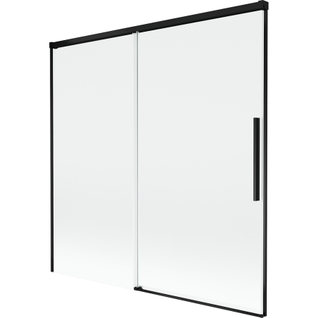 Mexen Rox zweiflügelige Badewannenfaltwand, verschiebbar 160 x 150 cm, transparent, schwarz - 8C9-160-001-70-00