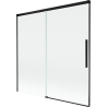 Mexen Rox Duschwand Badewanne 2-flügelig verschiebbar 160 x 150 cm, transparent, schwarz - 8C9-160-001-70-00