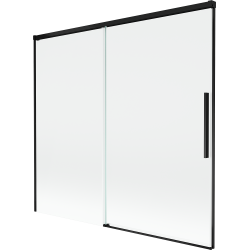Mexen Rox Duschabtrennung, 2-flügelig, 170 x 150 cm, transparent, schwarz - 8C9-170-001-70-00