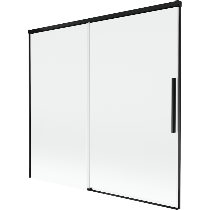 Mexen Rox Duschabtrennung, 2-flügelig, 170 x 150 cm, transparent, schwarz - 8C9-170-001-70-00