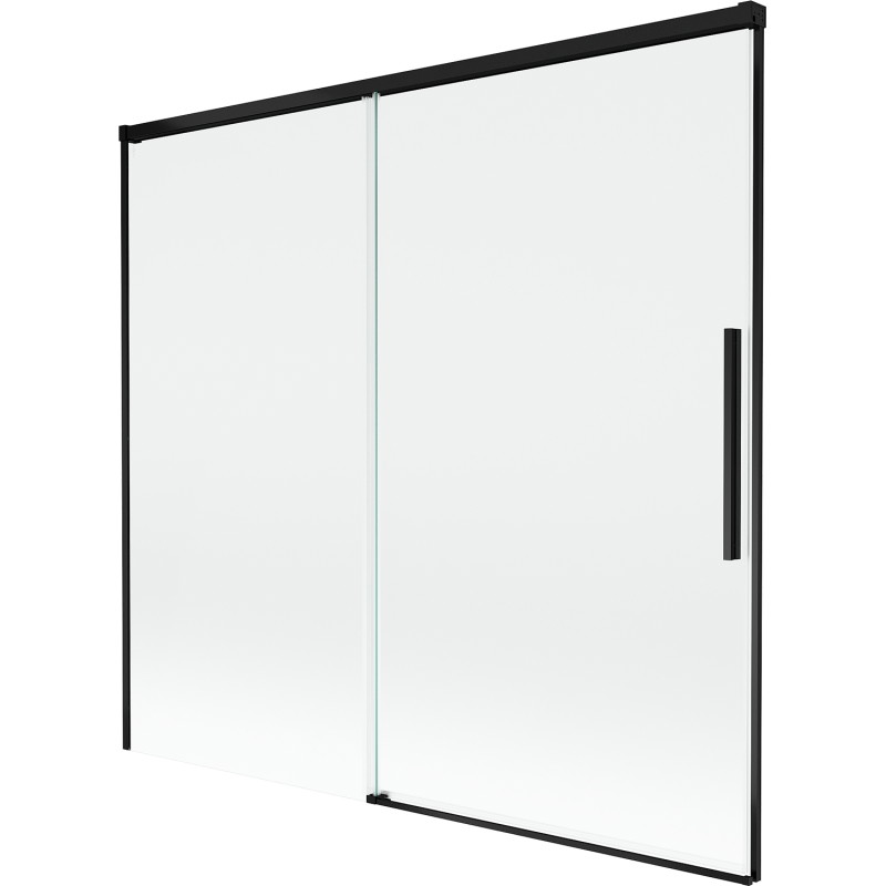 Mexen Rox zweiflügelige, schiebbare Badewannenwand 170 x 150 cm, transparent, schwarz - 8C9-170-001-70-00