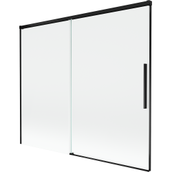Mexen Rox Duschabtrennung 2-flügelig zum Schieben 180 x 150 cm, transparent, schwarz - 8C9-180-001-70-00