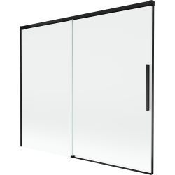 Mexen Rox zweiflügelige Duschabtrennung, verschiebbar 180 x 150 cm, transparent, schwarz - 8C9-180-001-70-00