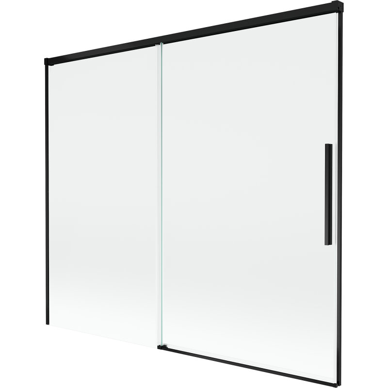 Mexen Rox Duschabtrennung 2-flügelig zum Schieben 180 x 150 cm, transparent, schwarz - 8C9-180-001-70-00