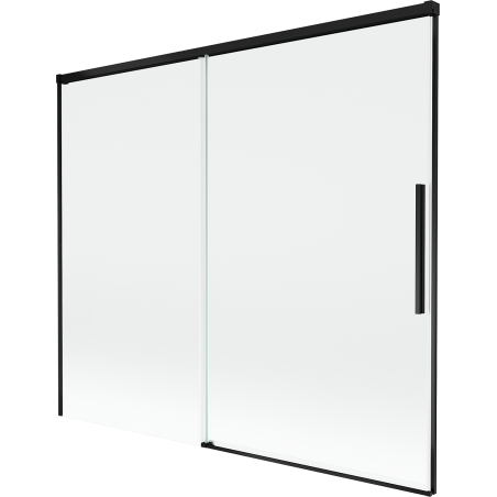 Mexen Rox Duschabtrennung 2-flügelig zum Schieben 180 x 150 cm, transparent, schwarz - 8C9-180-001-70-00
