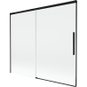 Mexen Rox zweiflügelige Duschabtrennung, verschiebbar 180 x 150 cm, transparent, schwarz - 8C9-180-001-70-00
