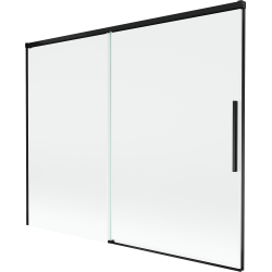 Mexen Rox, 2-flügelige, verschiebbare Badewannenabtrennung 190 x 150 cm, transparent, schwarz - 8C9-190-001-70-00