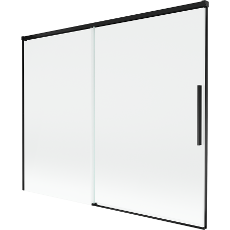 Mexen Rox zwei-flügelige, verschiebbare Badewannenabtrennung 190 x 150 cm, transparent, schwarz - 8C9-190-001-70-00