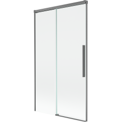 Mexen Rox zweiflügelige, verschiebbare Badewannenabtrennung 100 x 150 cm, transparent, gun metal - 8C9-100-001-95-00