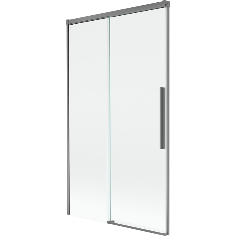 Mexen Rox zweiflügelige, verschiebbare Badewannenabtrennung 100 x 150 cm, transparent, gun metal - 8C9-100-001-95-00