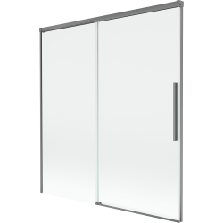 Mexen Rox Duschabtrennung, 2-flügelig, verschiebbar, 150 x 150 cm, transparent, Gun Metal - 8C9-150-001-95-00