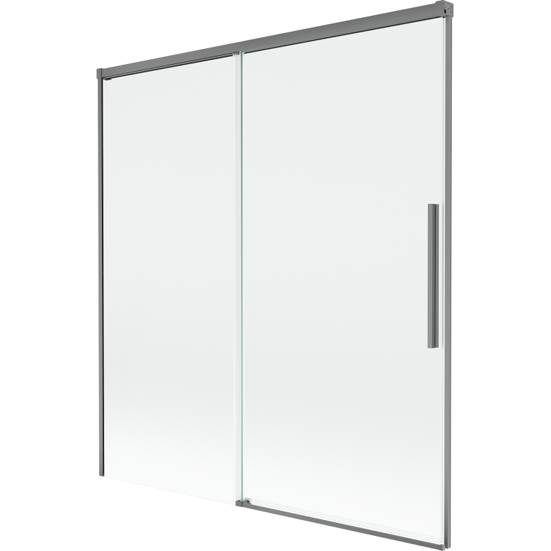 Mexen Rox Duschabtrennung, 2-flügelig, verschiebbar, 150 x 150 cm, transparent, Gun Metal - 8C9-150-001-95-00