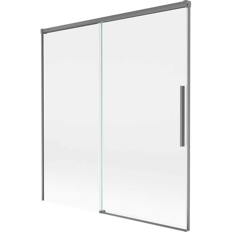 Mexen Rox zweiflügelige verschiebbare Badewannenabtrennung 150 x 150 cm, transparent, Gun Metal - 8C9-150-001-95-00