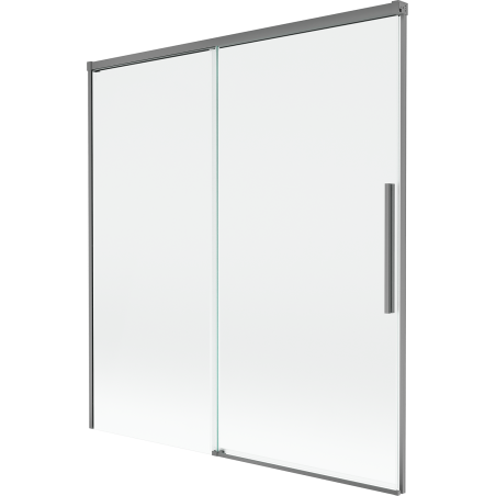 Mexen Rox Duschabtrennung, 2-flügelig, verschiebbar, 150 x 150 cm, transparent, Gun Metal - 8C9-150-001-95-00