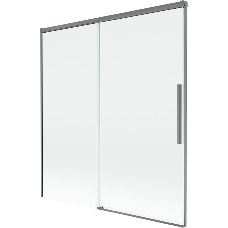 Mexen Rox zweiflügelige verschiebbare Badewannenabtrennung 150 x 150 cm, transparent, Gun Metal - 8C9-150-001-95-00