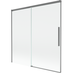 Mexen Rox 2-flügelige Wannentrennwand, verschiebbar 160 x 150 cm, transparent, Gun Metal - 8C9-160-001-95-00