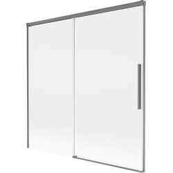 Mexen Rox Duschabtrennung Badewanne 2-flügelig verschiebbar 160 x 150 cm, transparent, gun metal - 8C9-160-001-95-00