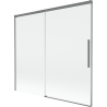 Mexen Rox zweiflügelige, verschiebbare Badewannenfaltwand 170 x 150 cm, transparent, Gun Metal - 8C9-170-001-95-00