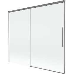 Mexen Rox Duschabtrennung für Badewanne, 2-flügelig, verschiebbar, 180 x 150 cm, transparent, Gun Metal - 8C9-180-001-95-00