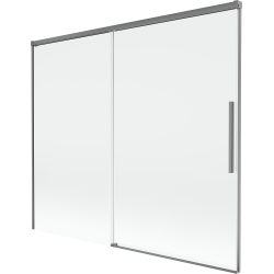 Mexen Rox zweiteiliger, verschiebbarer Badewannenaufsatz 180 x 150 cm, transparent, Gun Metal - 8C9-180-001-95-00