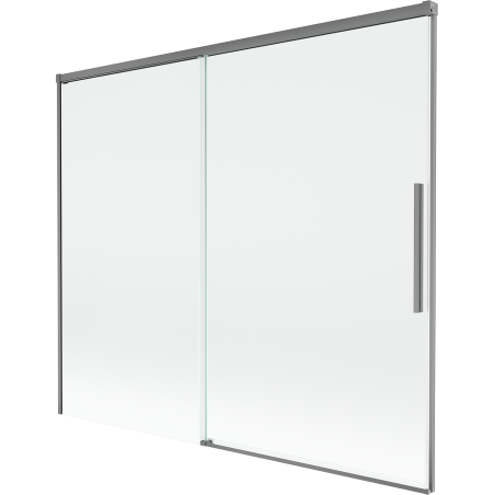 Mexen Rox Duschabtrennung für Badewanne, 2-flügelig, verschiebbar, 180 x 150 cm, transparent, Gun Metal - 8C9-180-001-95-00