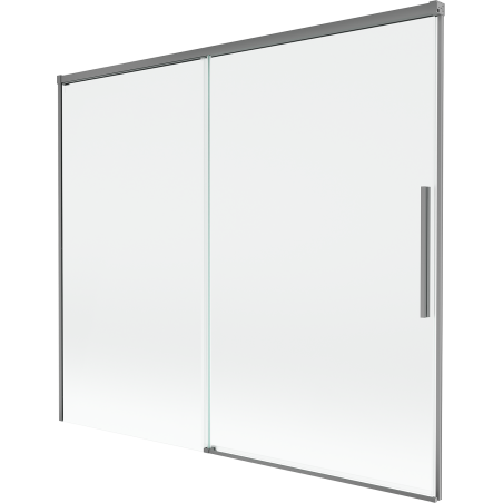 Mexen Rox zweiteiliger, verschiebbarer Badewannenaufsatz 180 x 150 cm, transparent, Gun Metal - 8C9-180-001-95-00