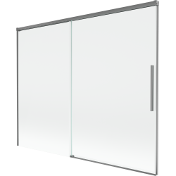Mexen Rox Duschabtrennung für Badewanne, 2-flügelig, verschiebbar, 190 x 150 cm, transparent, Gun Metal - 8C9-190-001-95-00