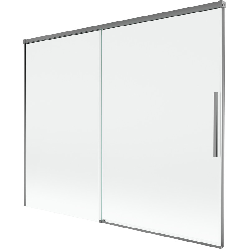 Mexen Rox 2-flügelige, verschiebbare Badewannenabtrennung 190 x 150 cm, transparent, Gun Metal - 8C9-190-001-95-00