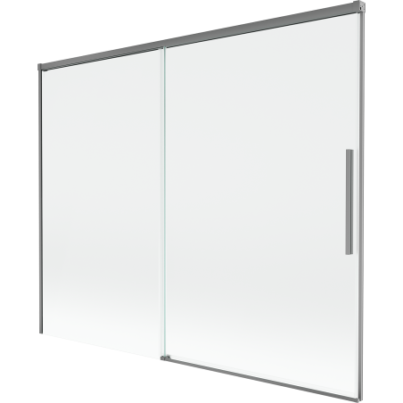 Mexen Rox Duschabtrennung für Badewanne, 2-flügelig, verschiebbar, 190 x 150 cm, transparent, Gun Metal - 8C9-190-001-95-00