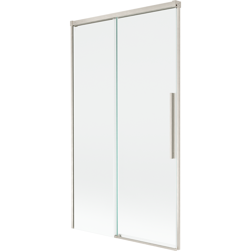 Mexen Rox Duschabtrennung 2-flügelig schiebbar 100 x 150 cm, transparent, gebürsteter Nickel - 8C9-100-001-97-00