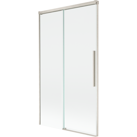 Mexen Rox 2-flügelige verschiebbare Badewannenabtrennung 100 x 150 cm, transparent, gebürstetes Nickel - 8C9-100-001-97-00